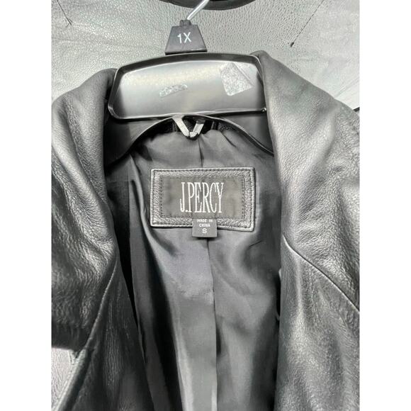 J. Percy Vintage Leather Button Down Jacket Women's Size Small - Picture 5 of 6